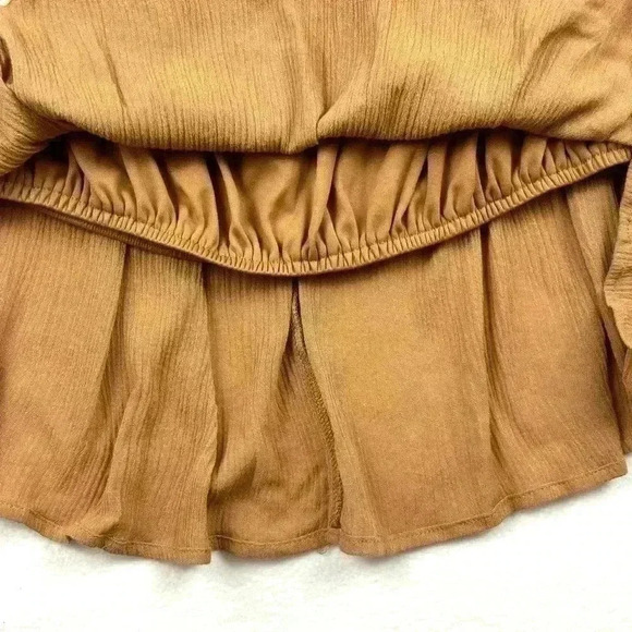 Forever 21  Fawn Embroider Floral Off Shoulder Cropped Boho Peasant Top Size L - Picture 9 of 15